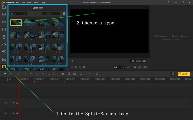 make a mov video split-screen by VideMake Video Editor