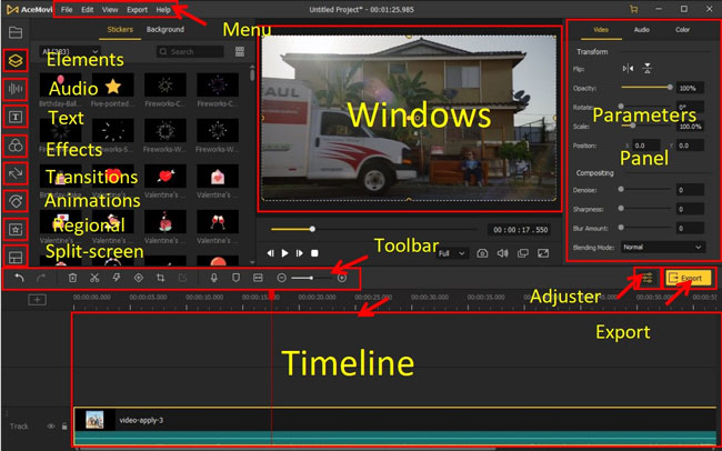 how to edit the recorded clips using VideMake Video Editor